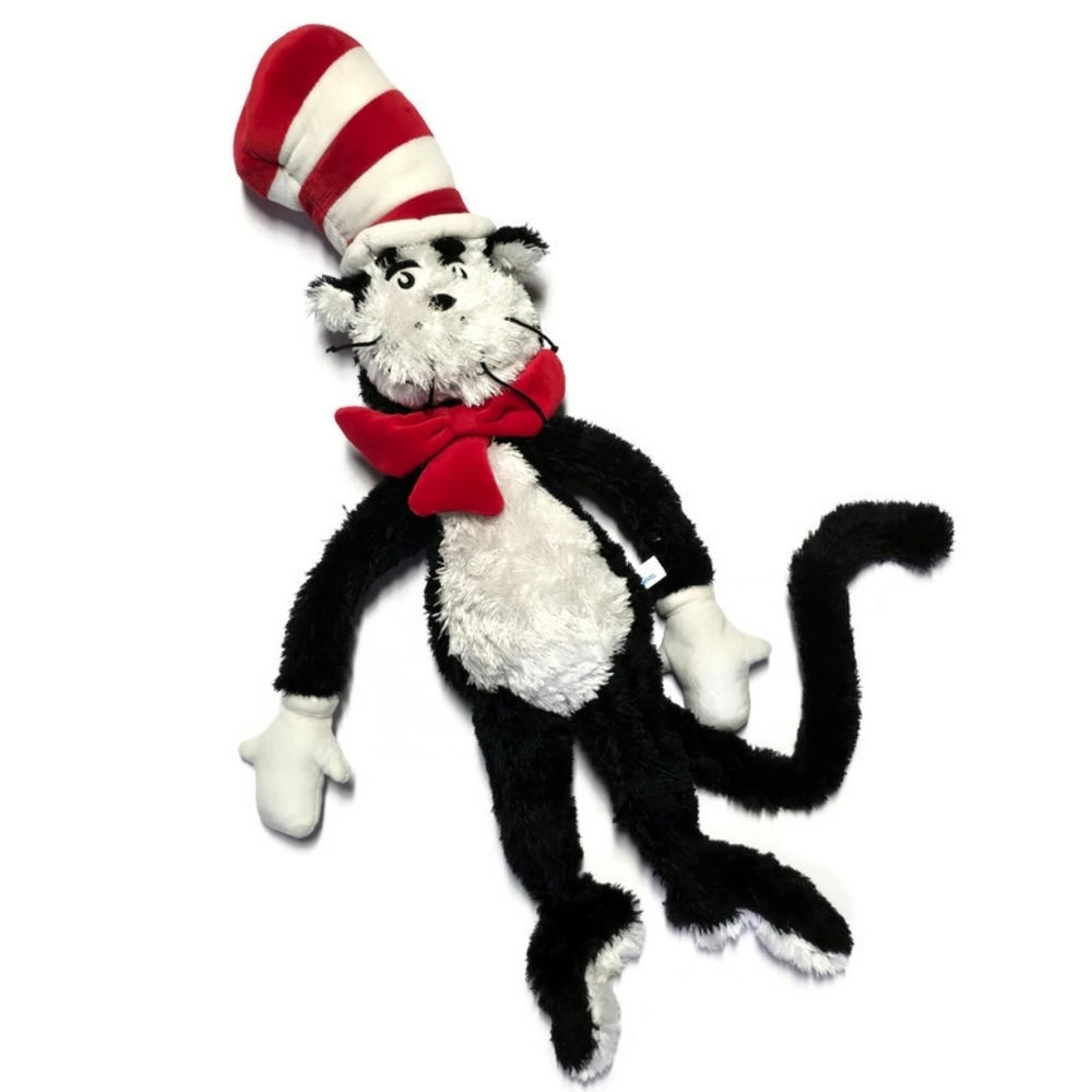Vtg. 2002 Dr. Seuss Cat in The Hat Black White Red Stuffed Plush Manhattan Toy - Picture 2 of 8